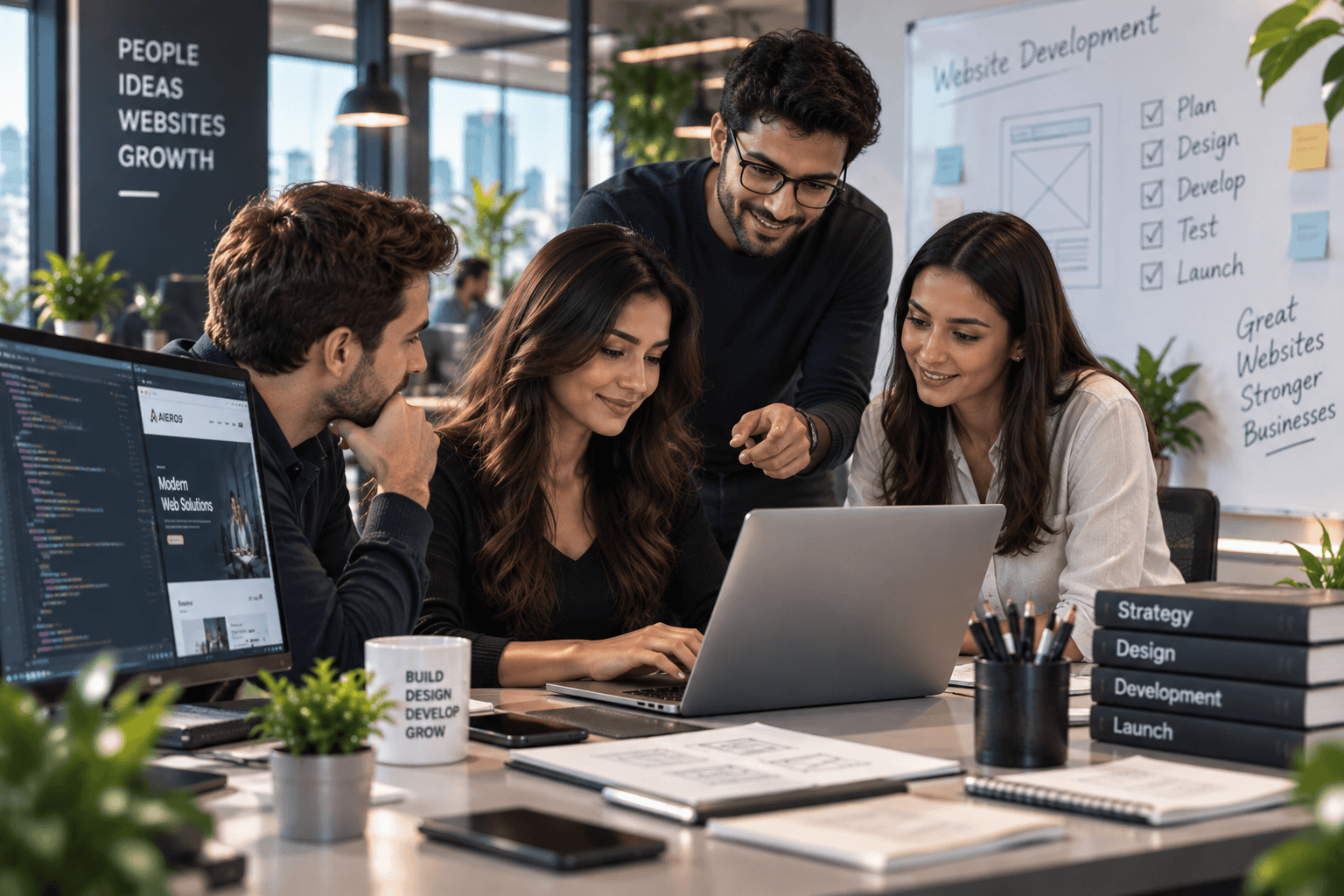 AIERO9 web development team at work
